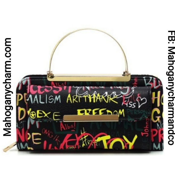 Mahogany Graffiti Princess Crossbody Handbag - Picture 4 of 4